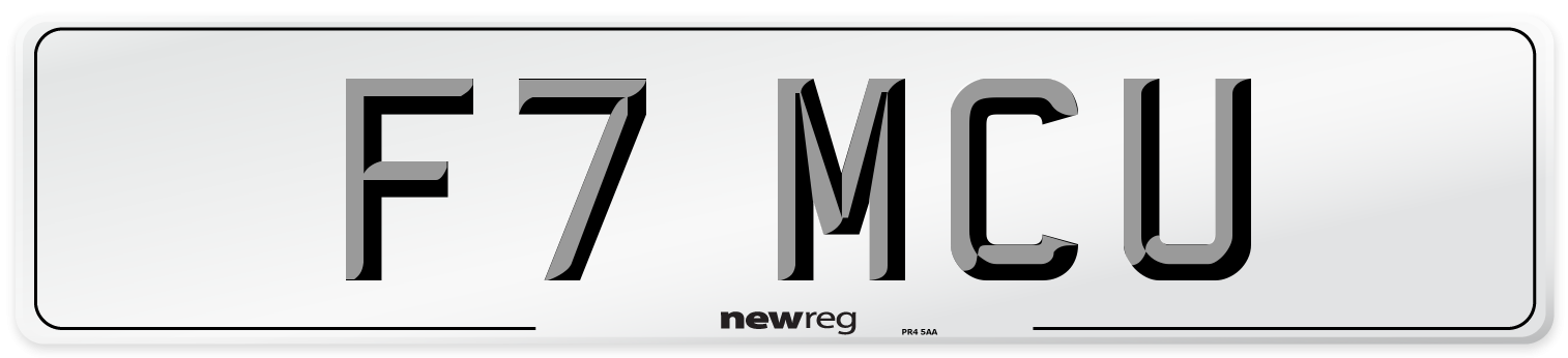 F7 MCU Number Plate from New Reg